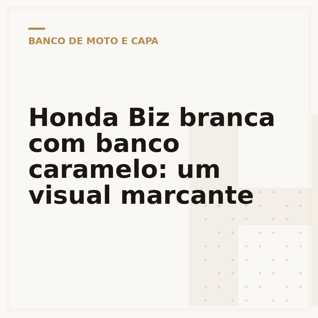 Honda Biz branca com banco caramelo: um visual marcante