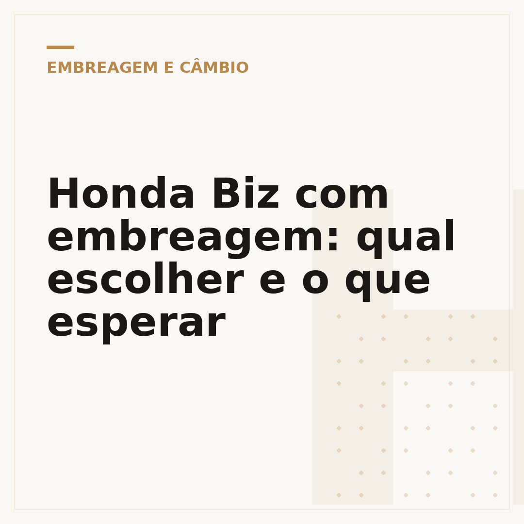 Honda Biz com embreagem: qual escolher e o que esperar