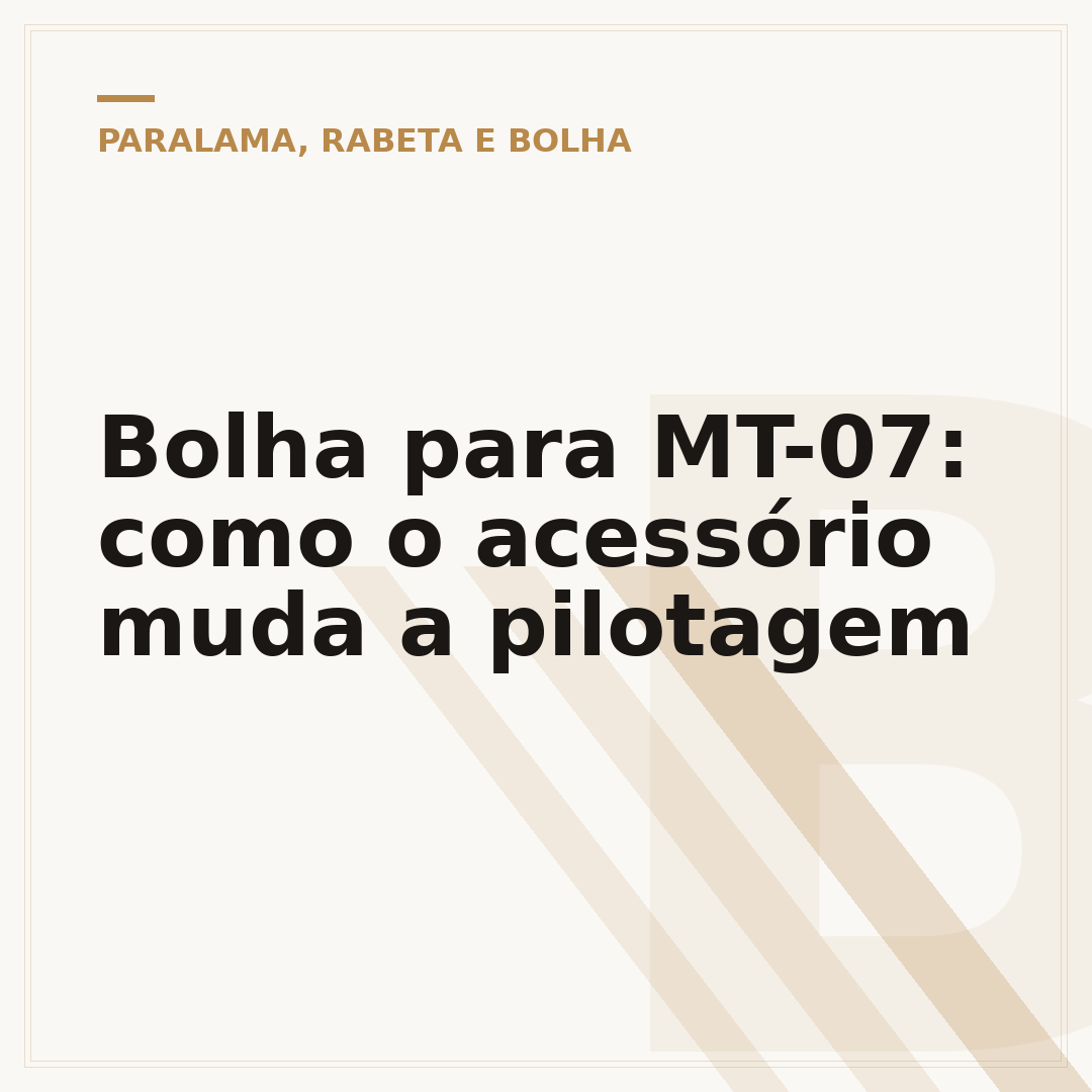 Bolha para MT-07: como o acessório muda a pilotagem
