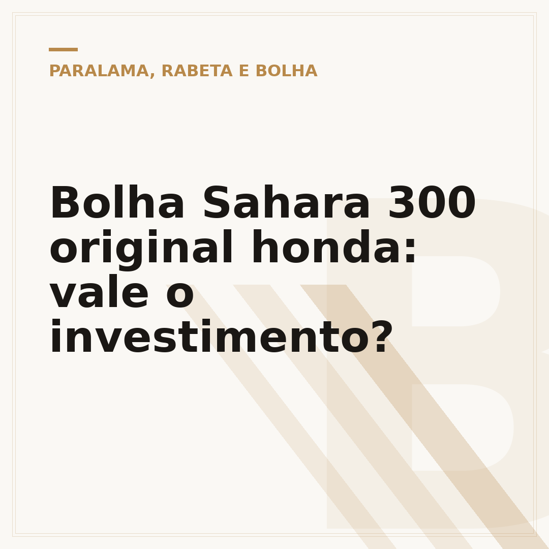 Bolha Sahara 300 original honda: vale o investimento?