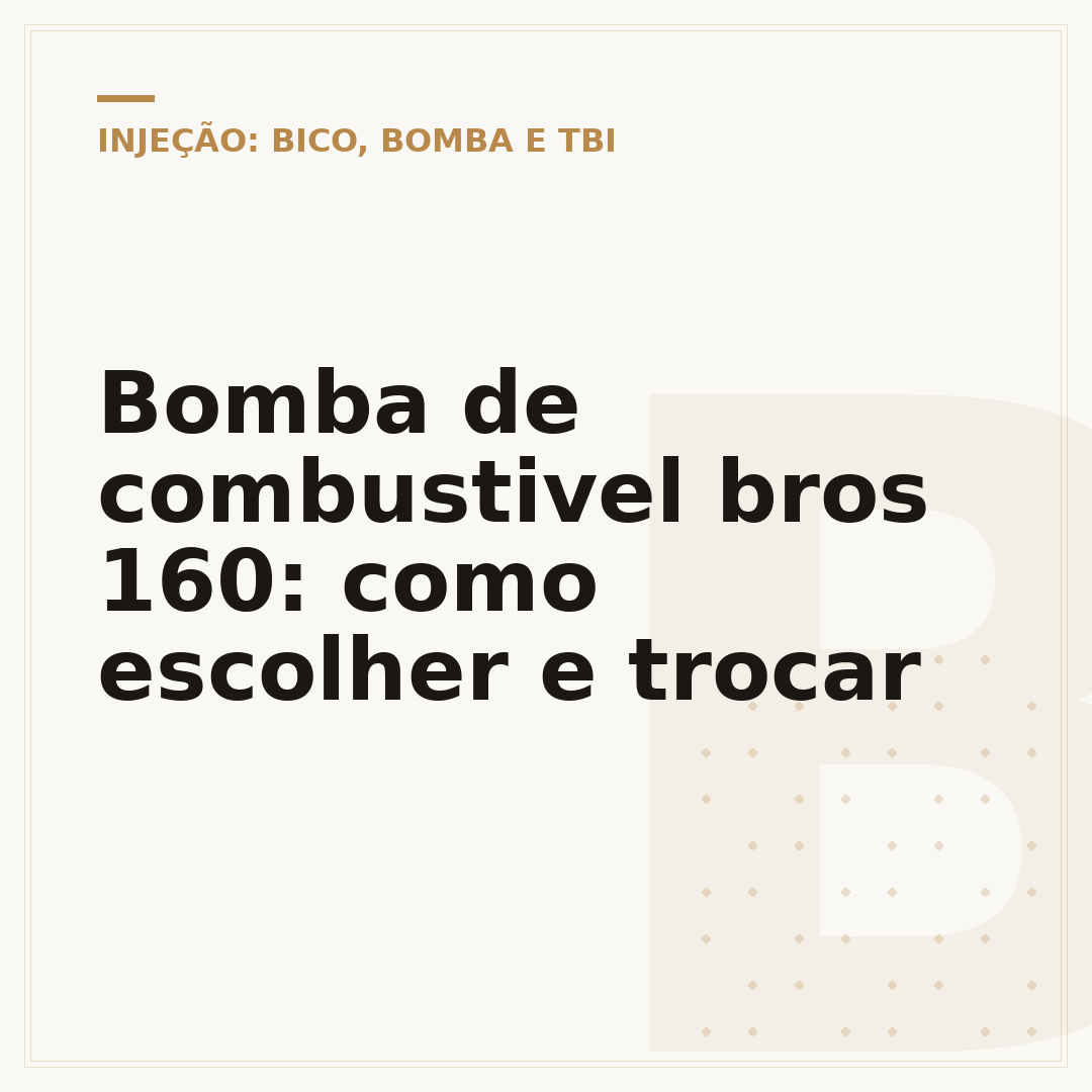 Bomba de combustivel bros 160: como escolher e trocar