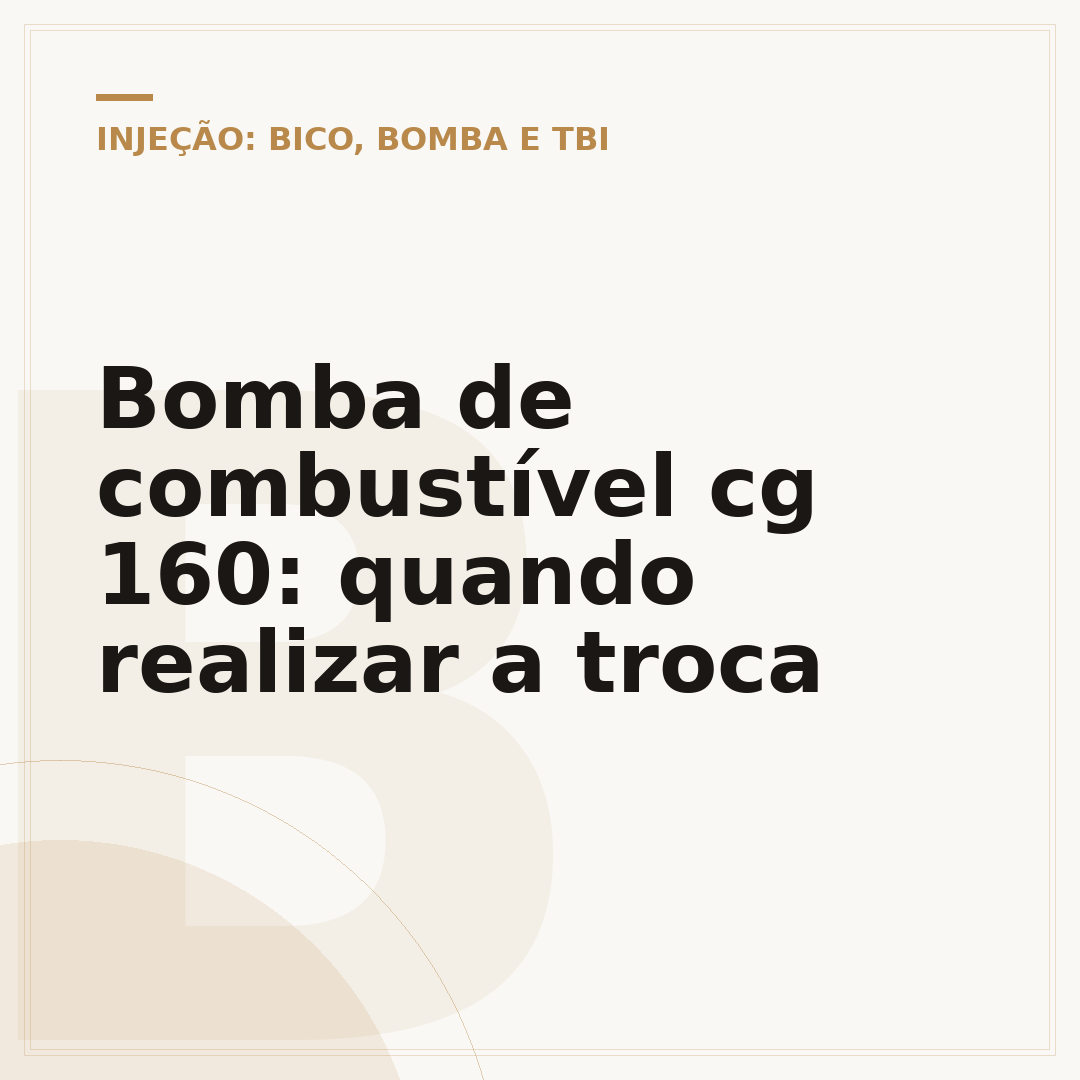Bomba de combustível cg 160: quando realizar a troca