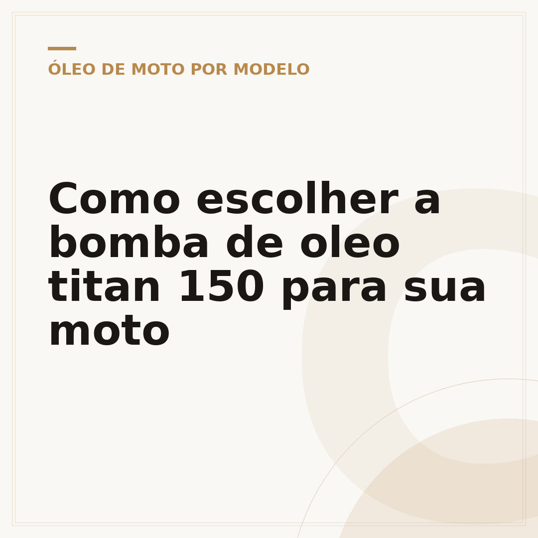 Como escolher a bomba de oleo titan 150 para sua moto
