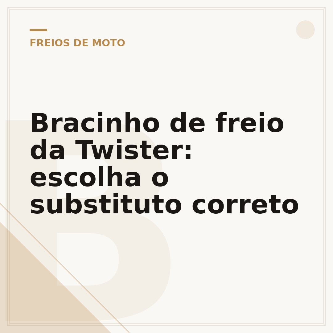 Bracinho de freio da Twister: escolha o substituto correto