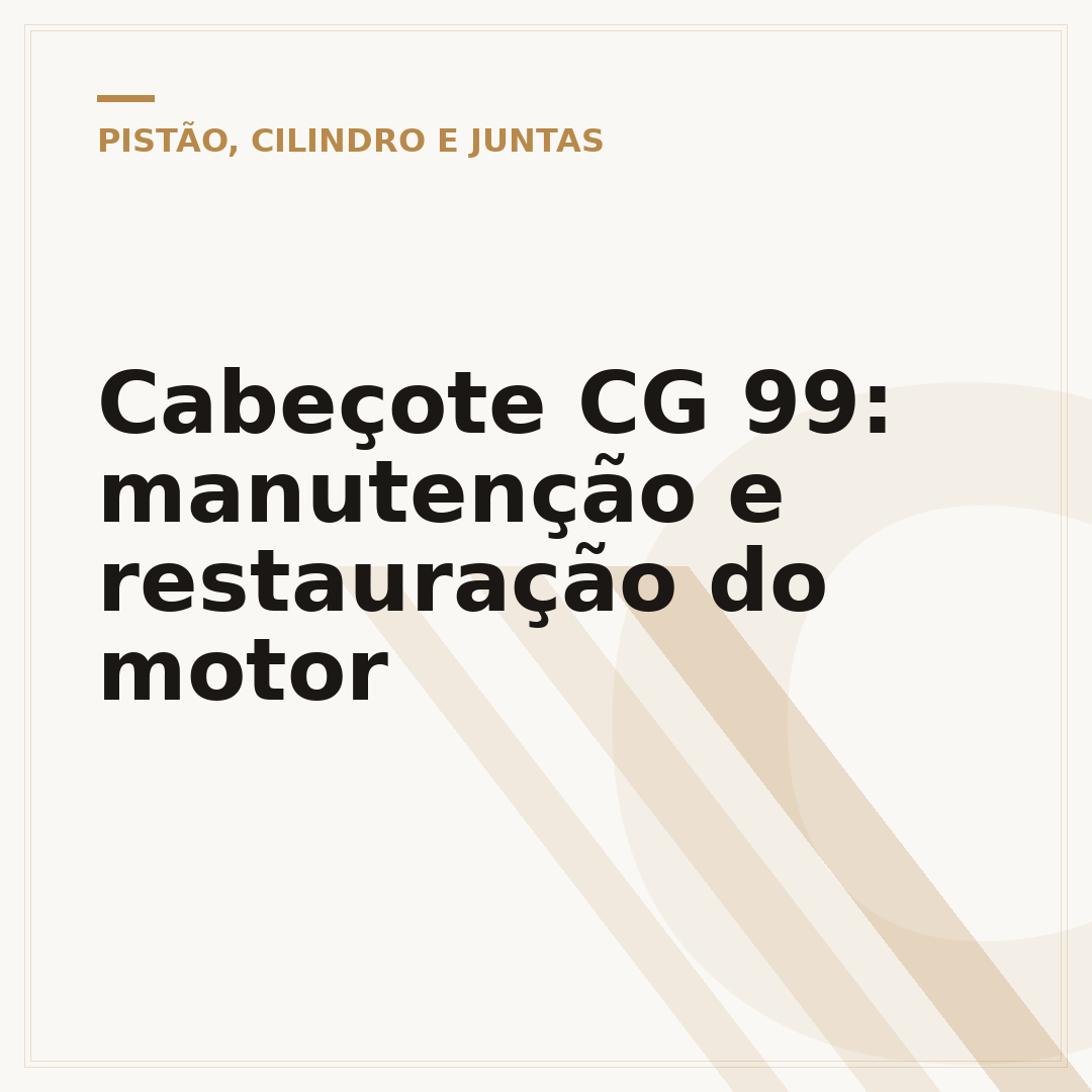 Cabeçote CG 99: manutenção e restauração do motor