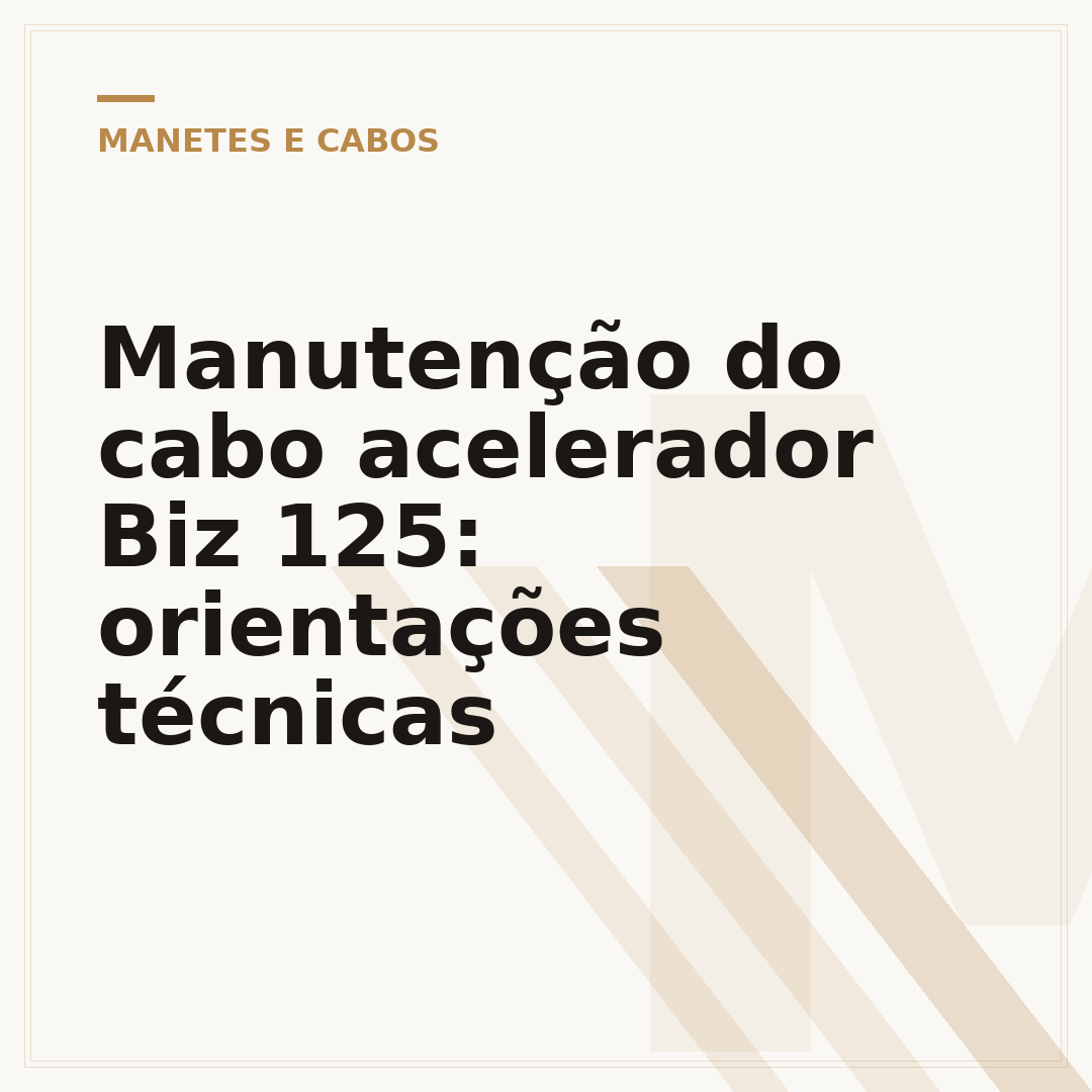 Manutenção do cabo acelerador Biz 125: orientações técnicas