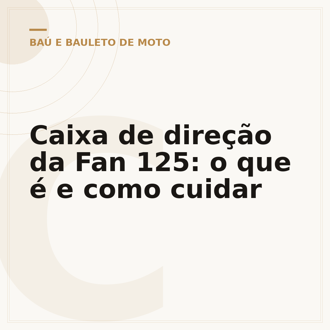 Caixa de direção da Fan 125: o que é e como cuidar
