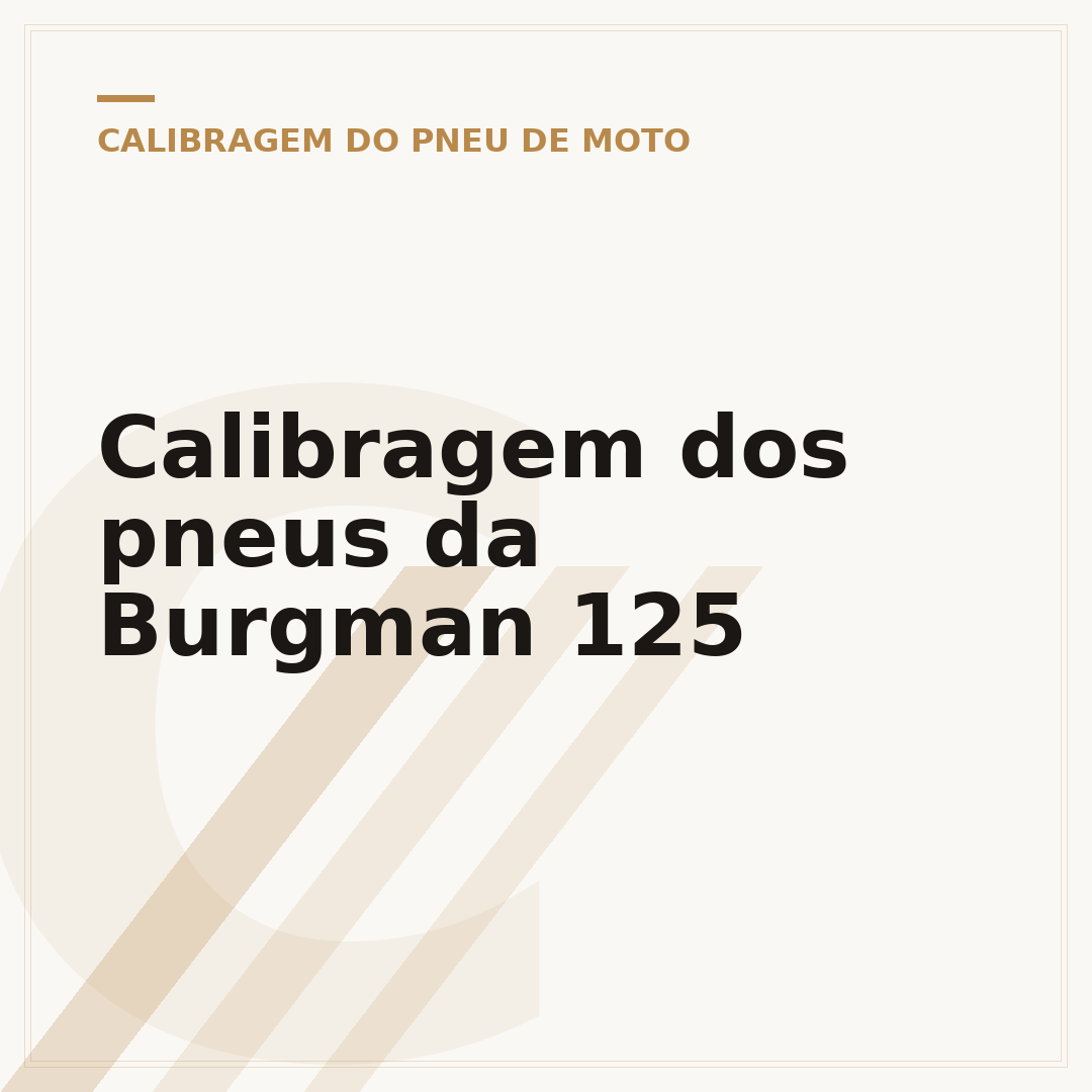 Calibragem dos pneus da Burgman 125