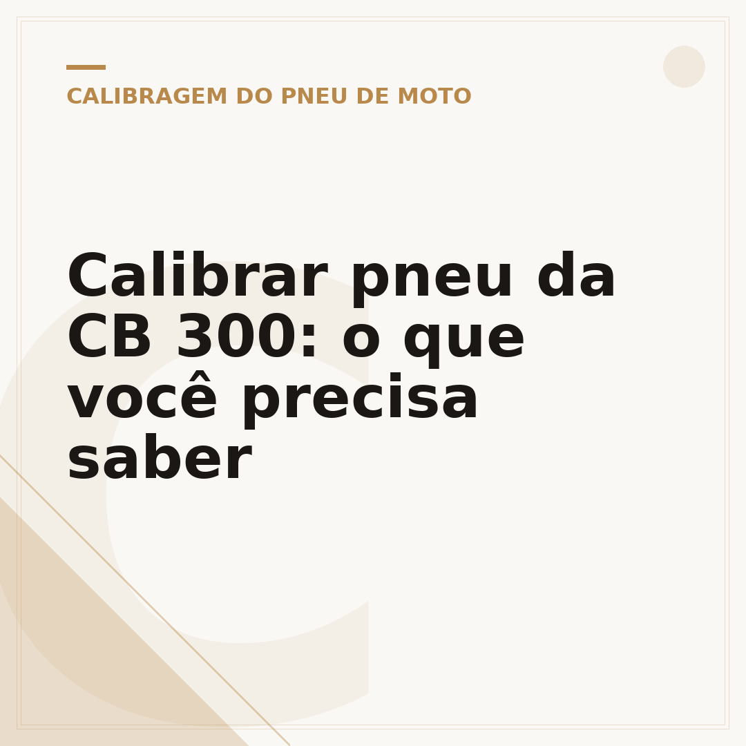 Calibrar pneu da CB 300: o que você precisa saber
