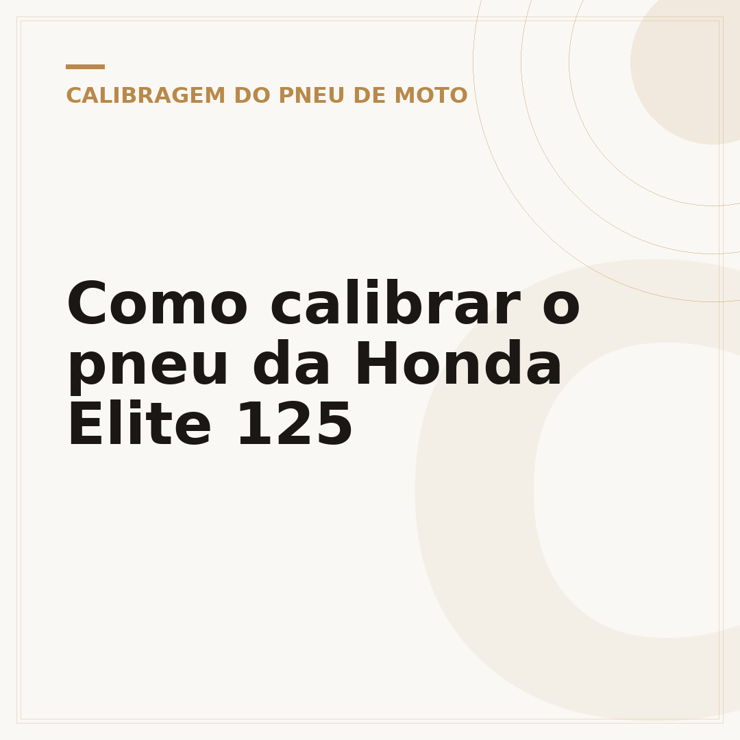 Como calibrar o pneu da Honda Elite 125