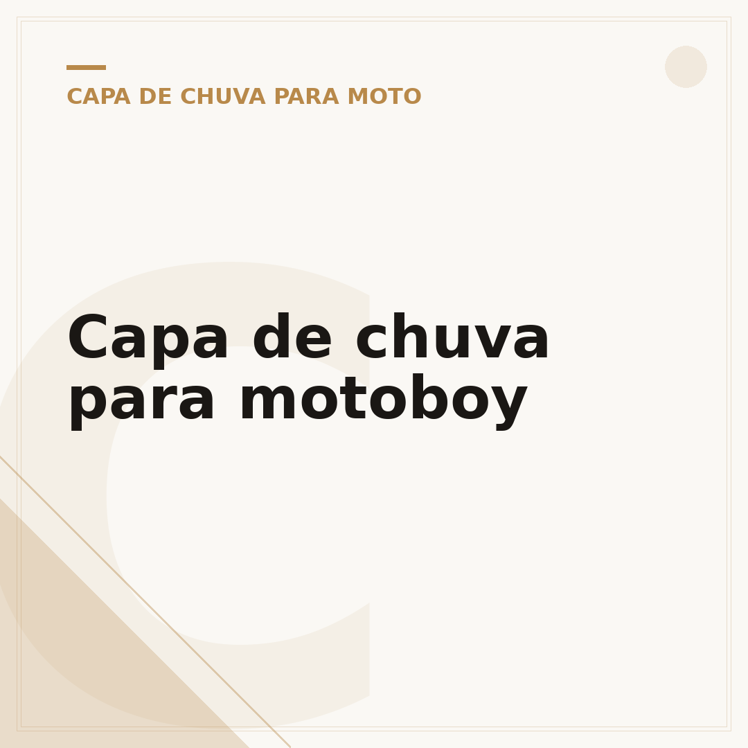 Capa de chuva para motoboy