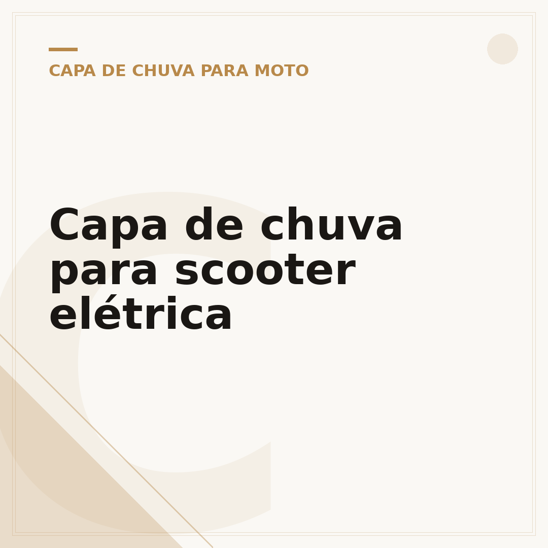 Capa de chuva para scooter elétrica