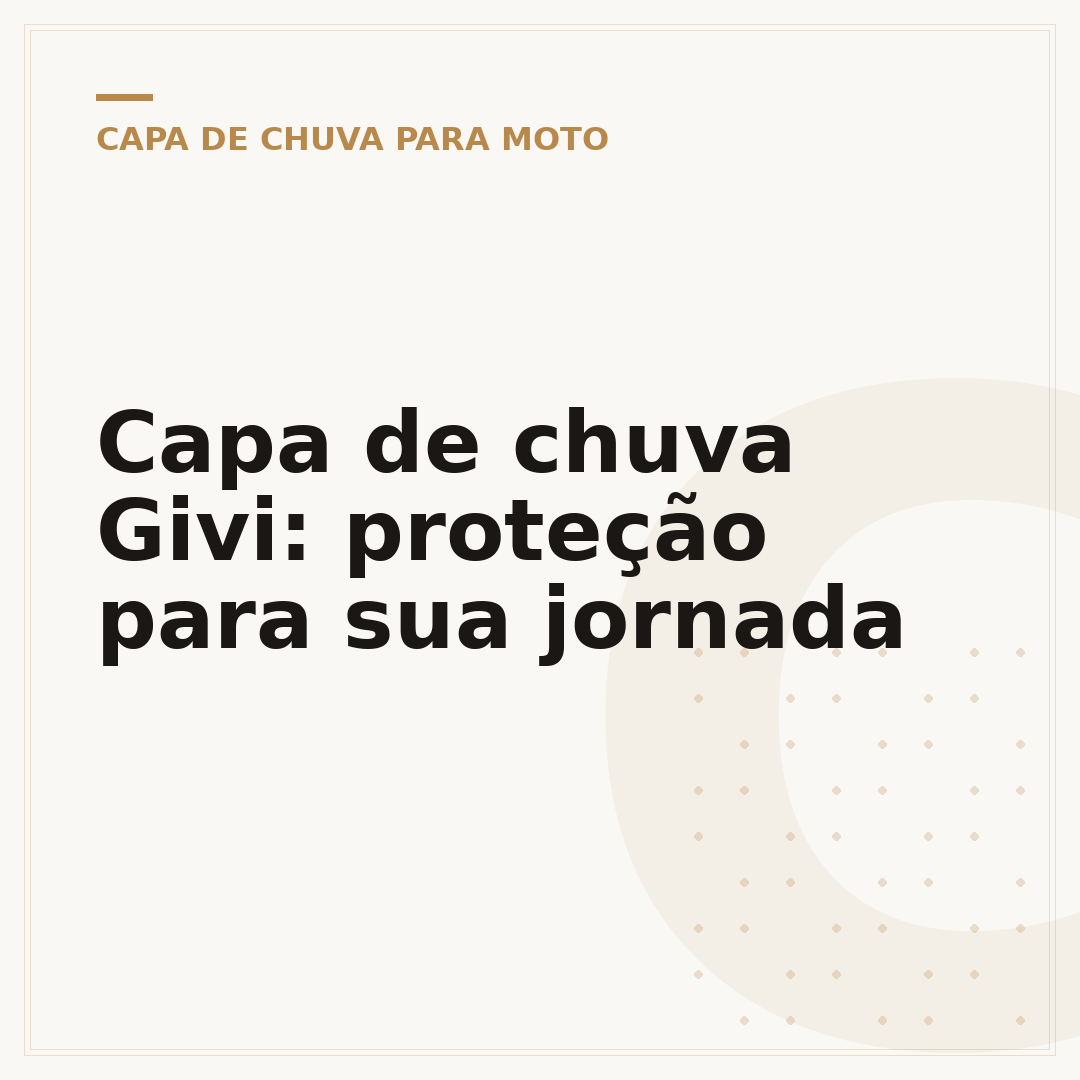 Capa de chuva Givi: proteção para sua jornada