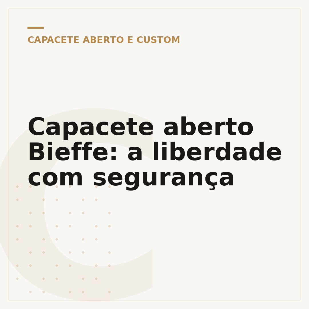 Capacete aberto Bieffe: a liberdade com segurança