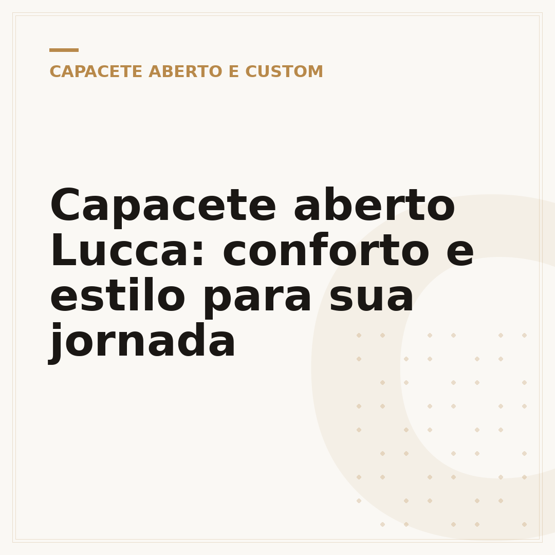 Capacete aberto Lucca: conforto e estilo para sua jornada