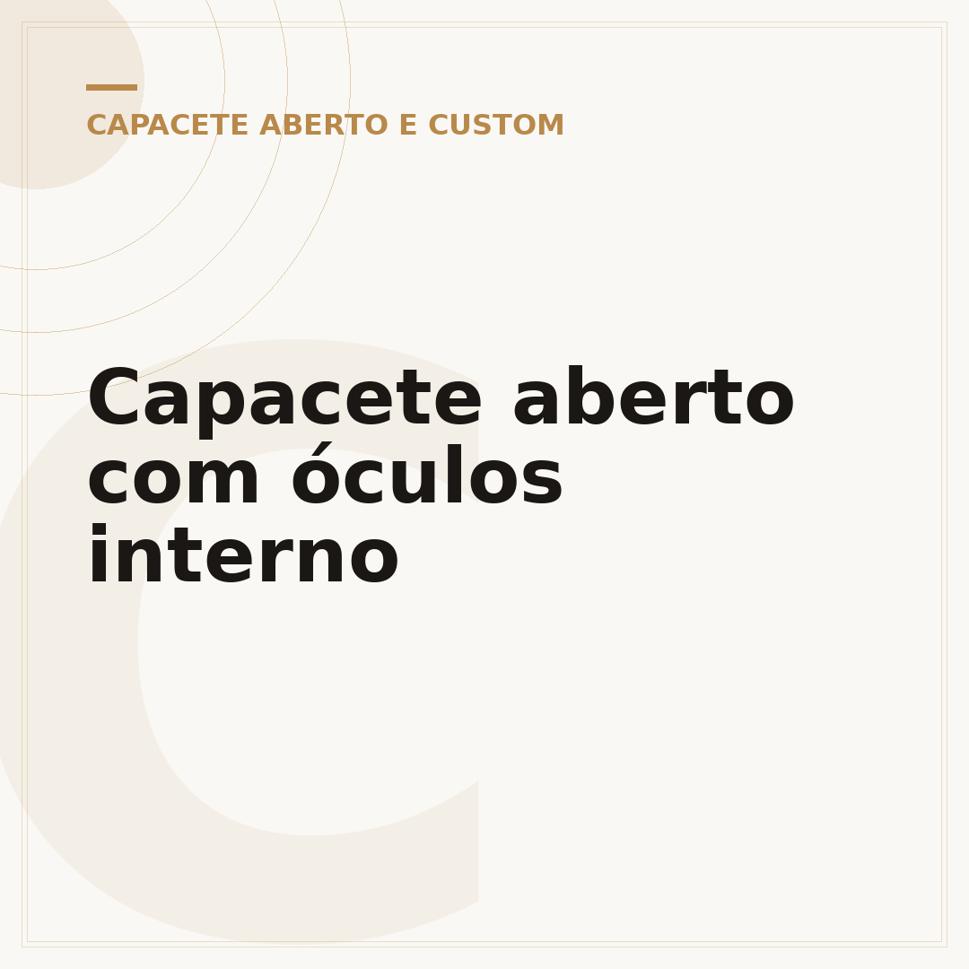 Capacete aberto com óculos interno