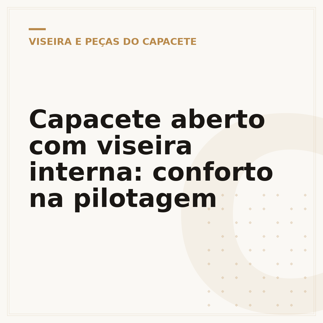 Capacete aberto com viseira interna: conforto na pilotagem
