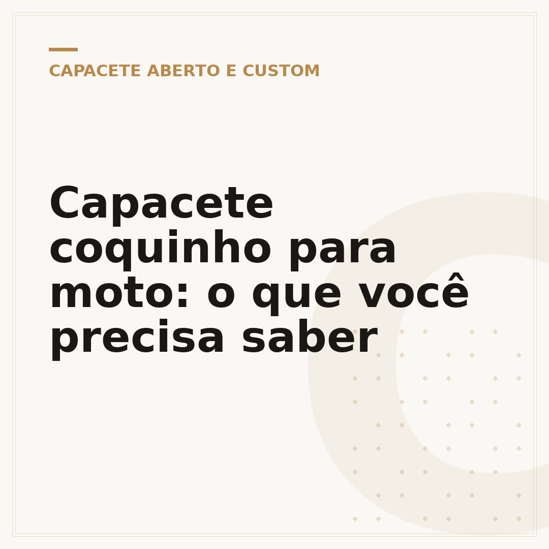 Capacete coquinho para moto: o que você precisa saber