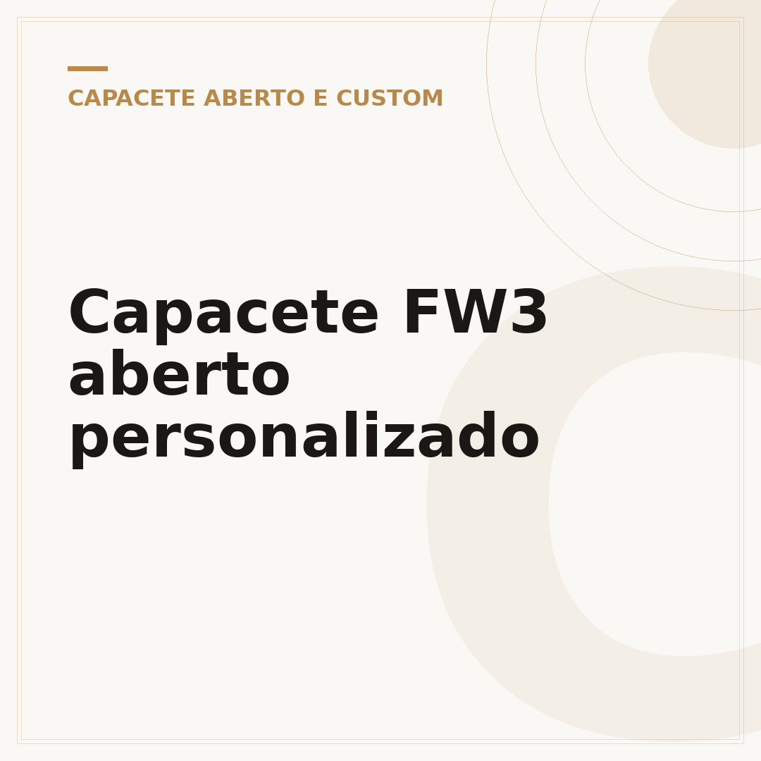 Capacete FW3 aberto personalizado