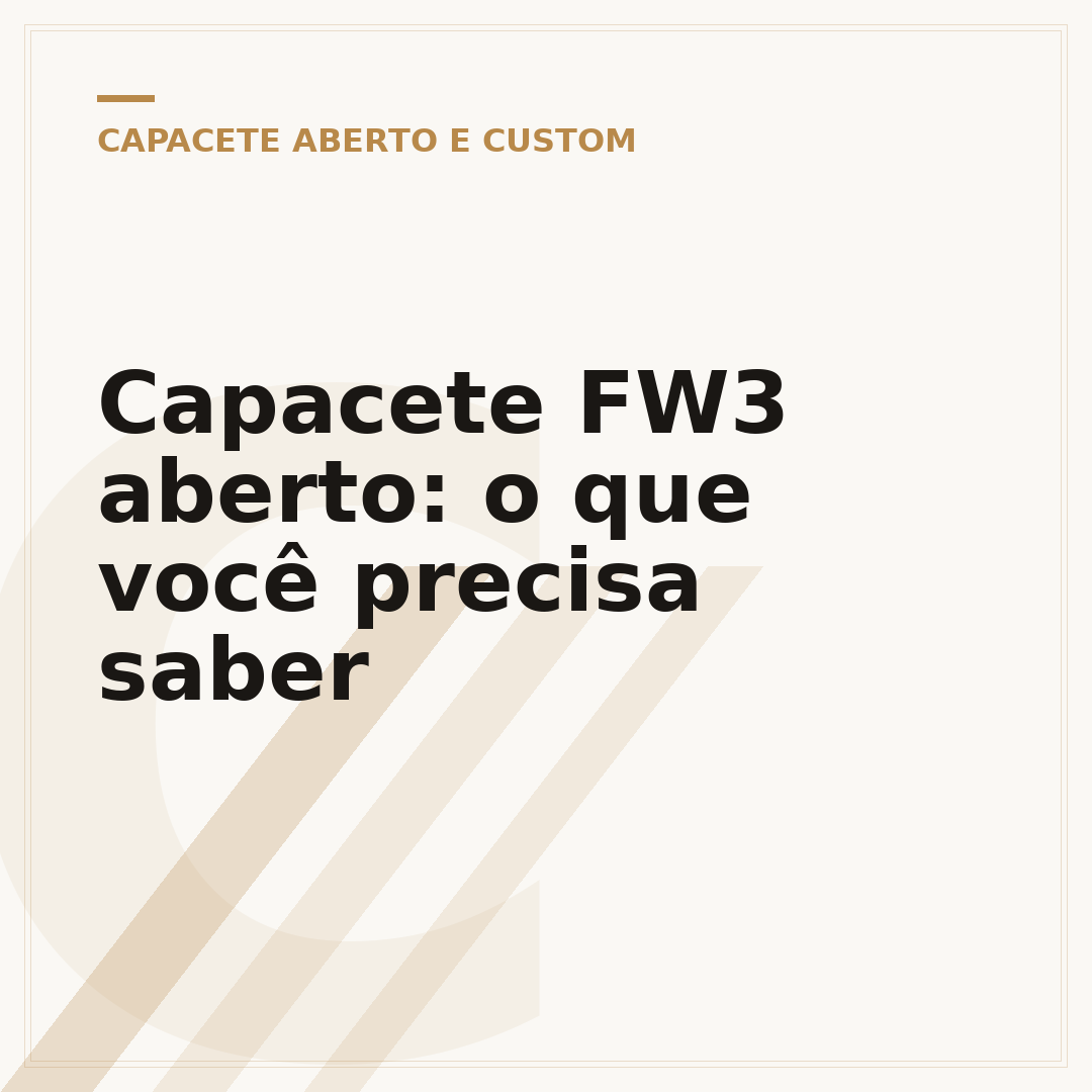 Capacete FW3 aberto: o que você precisa saber