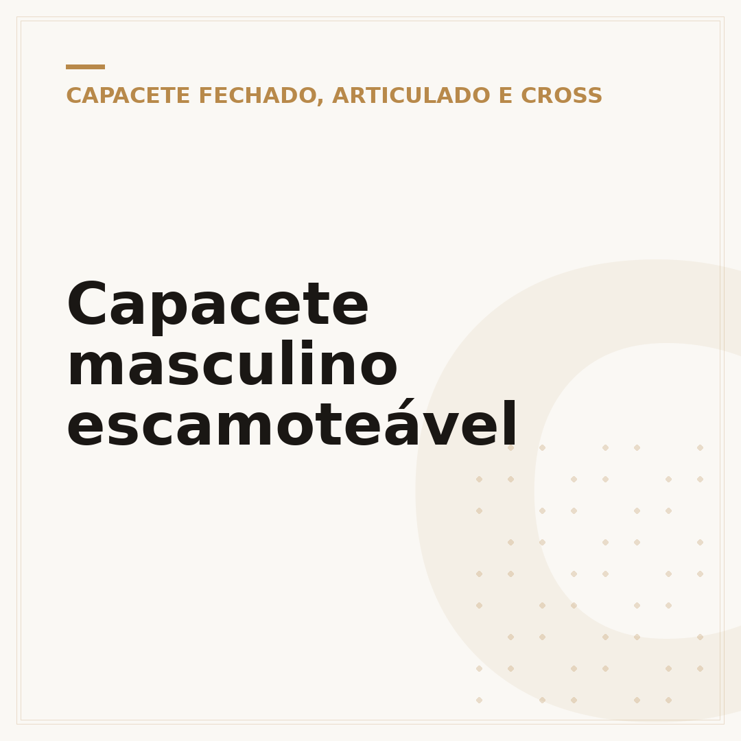 Capacete masculino escamoteável