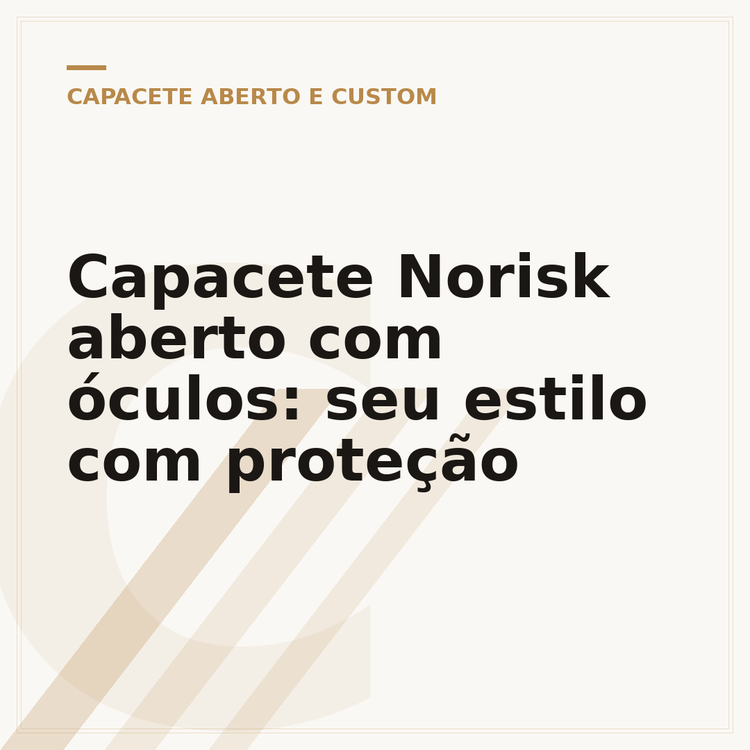 Capacete Norisk aberto com óculos: seu estilo com proteção