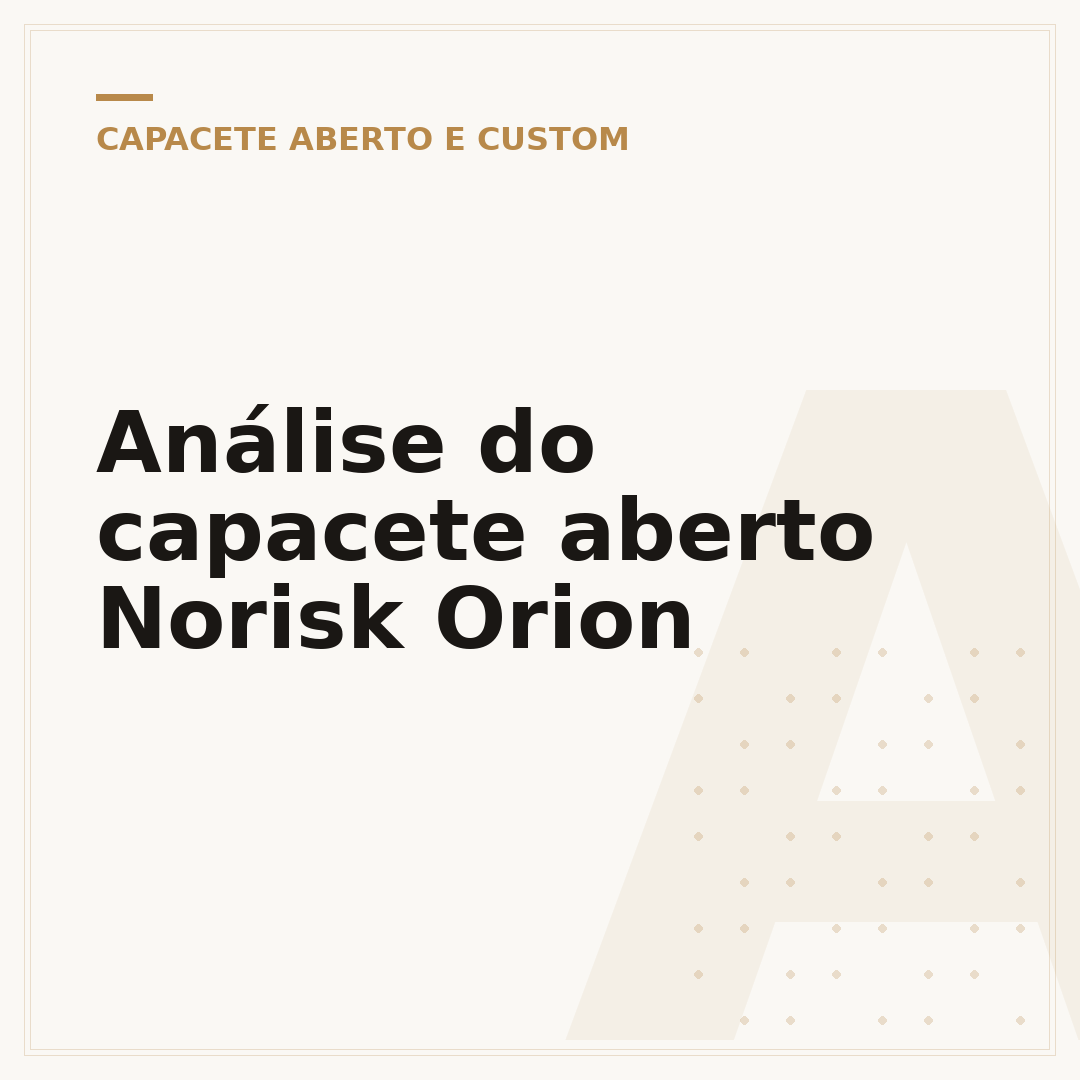 Análise do capacete aberto Norisk Orion