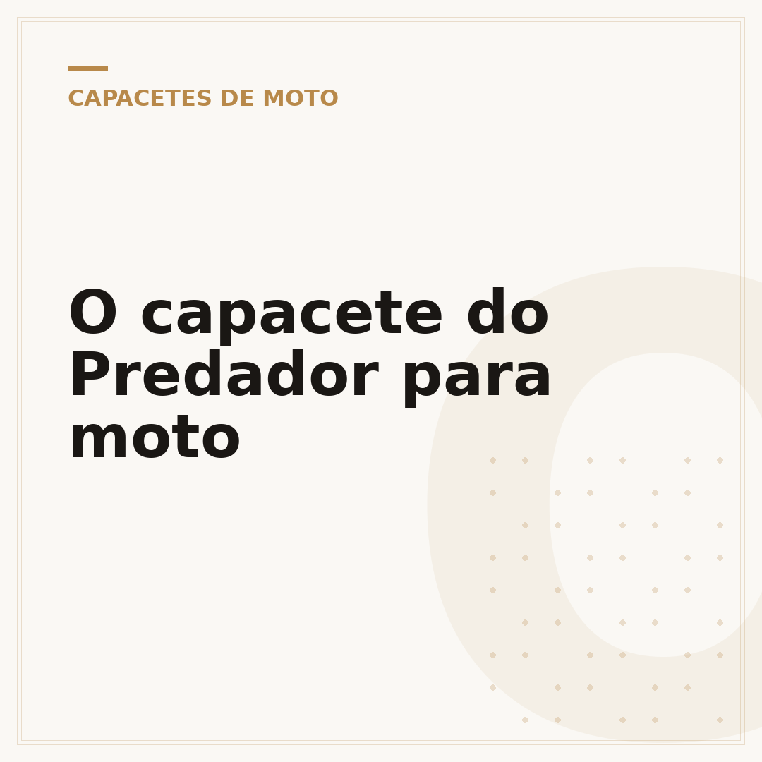 O capacete do Predador para moto