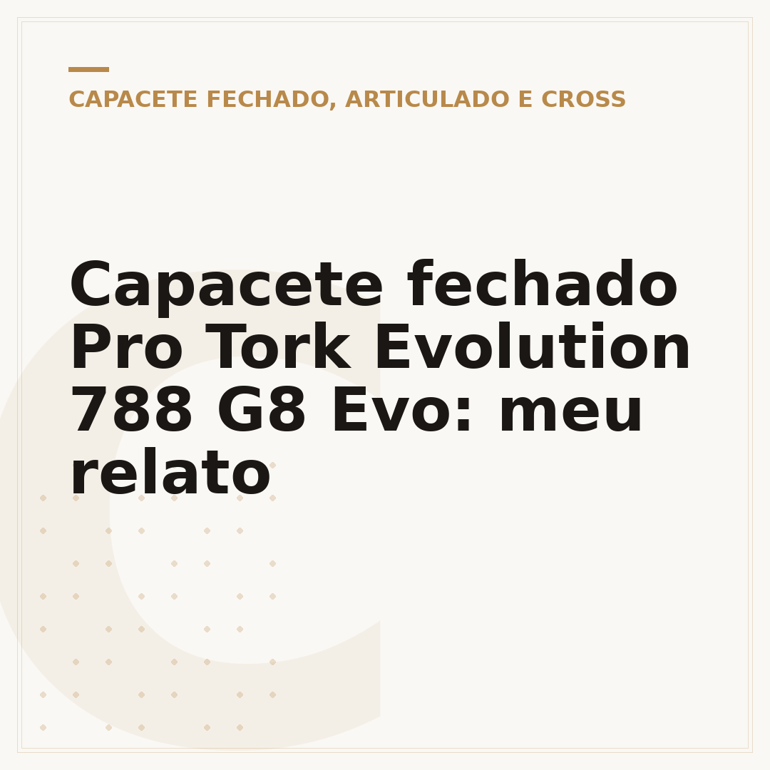 Capacete fechado Pro Tork Evolution 788 G8 Evo: meu relato