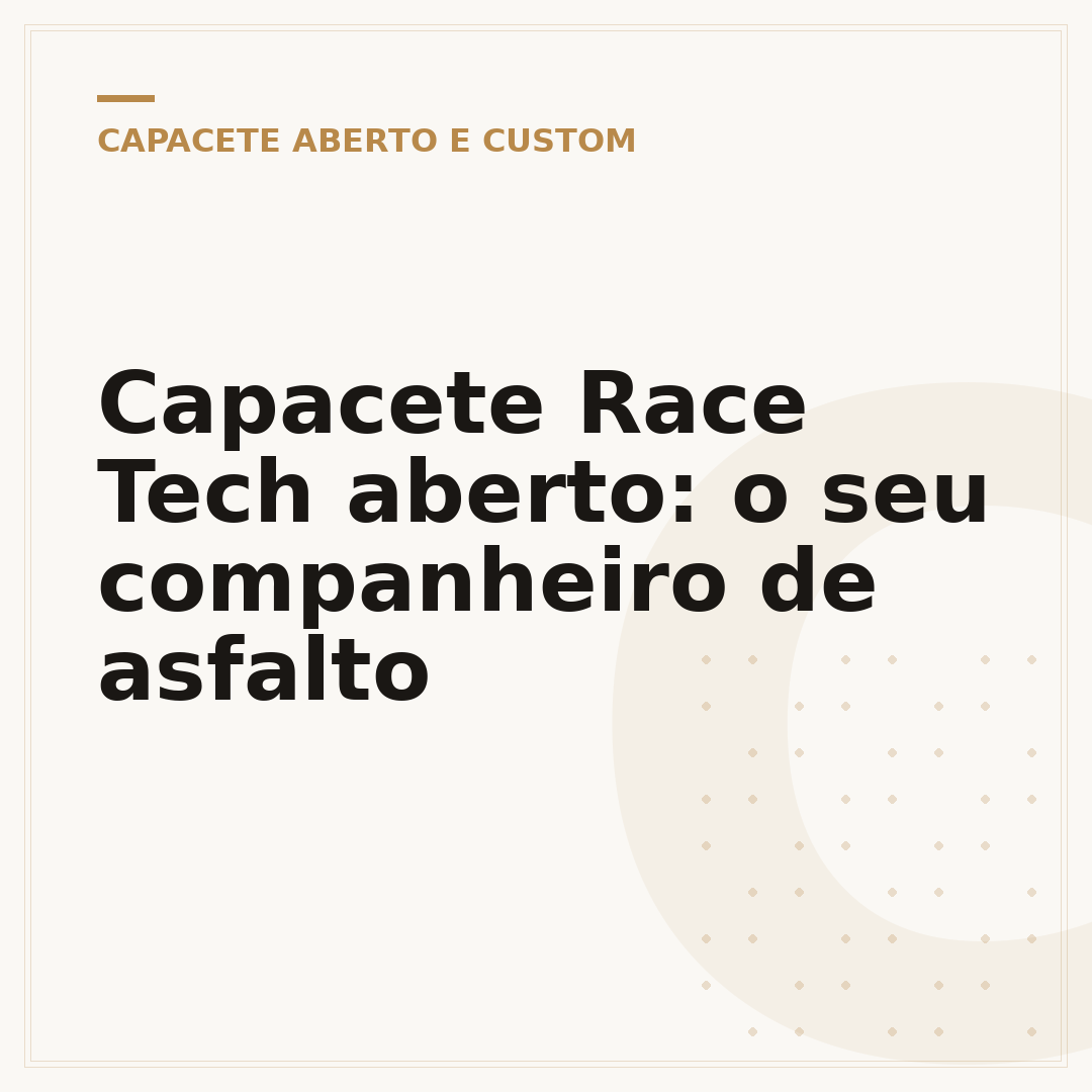 Capacete Race Tech aberto: o seu companheiro de asfalto