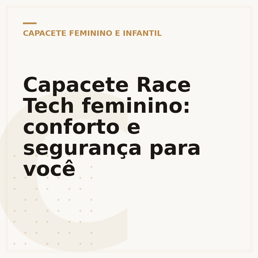Capacete Race Tech feminino: conforto e segurança para você