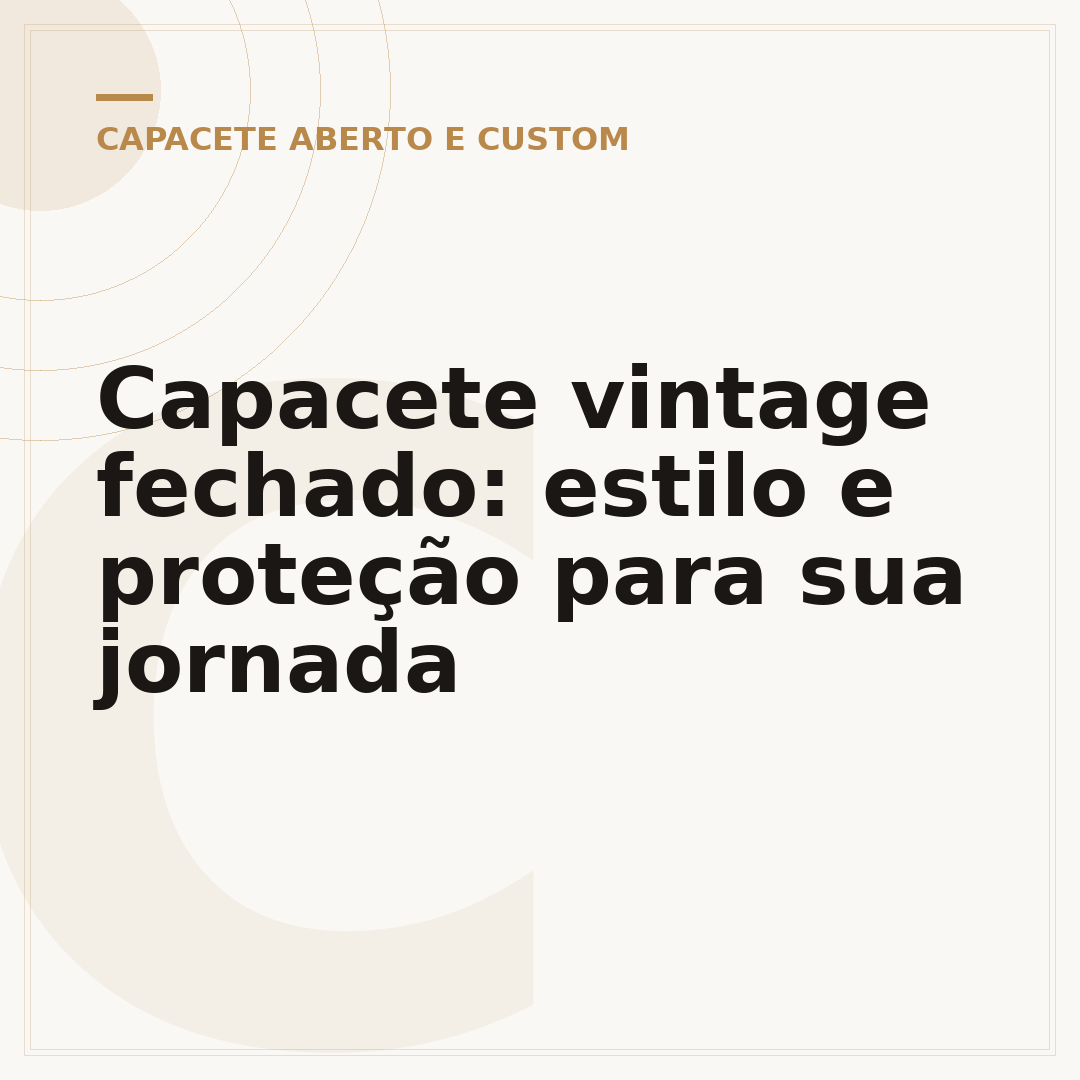 Capacete vintage fechado: estilo e proteção para sua jornada