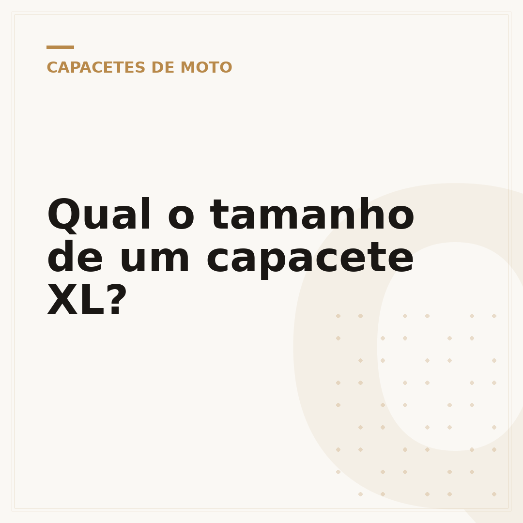 Qual o tamanho de um capacete XL?