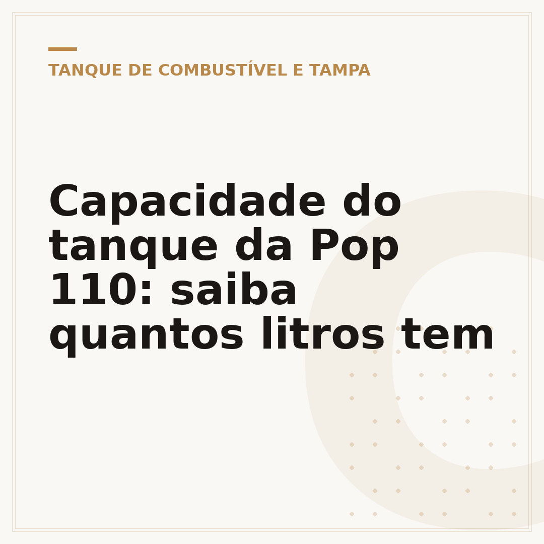 Capacidade do tanque da Pop 110: saiba quantos litros tem