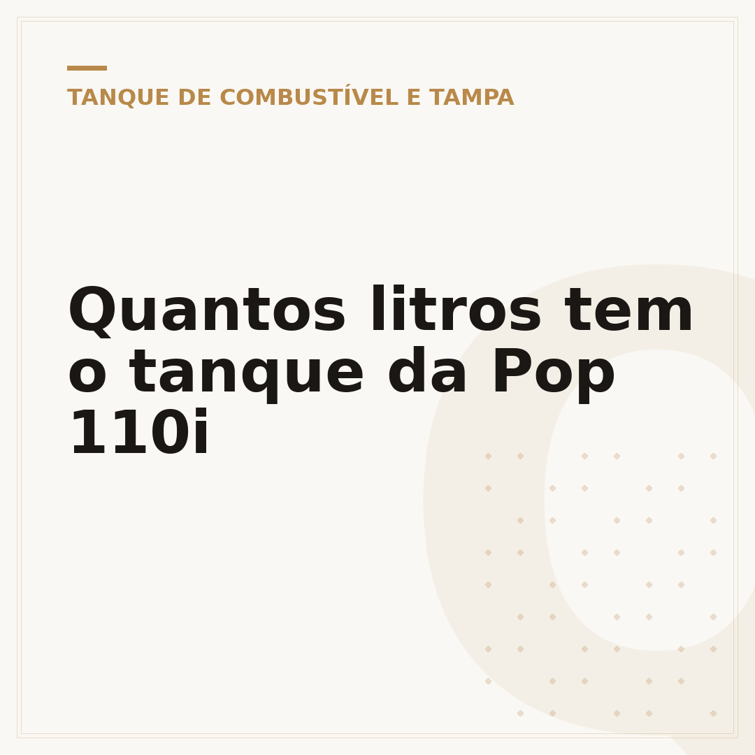 Quantos litros tem o tanque da Pop 110i