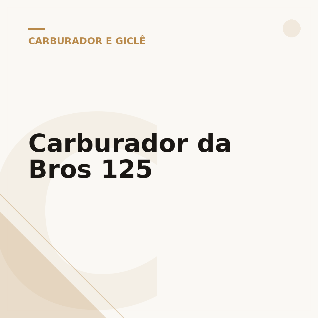 Carburador da Bros 125