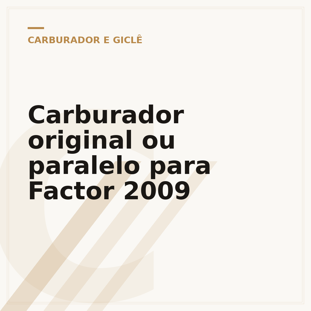 Carburador original ou paralelo para Factor 2009