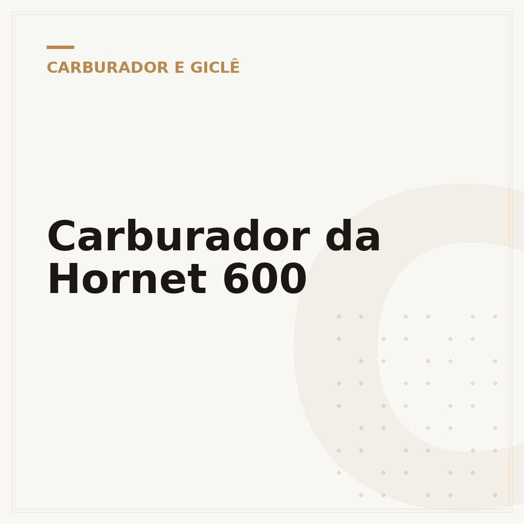 Carburador da Hornet 600
