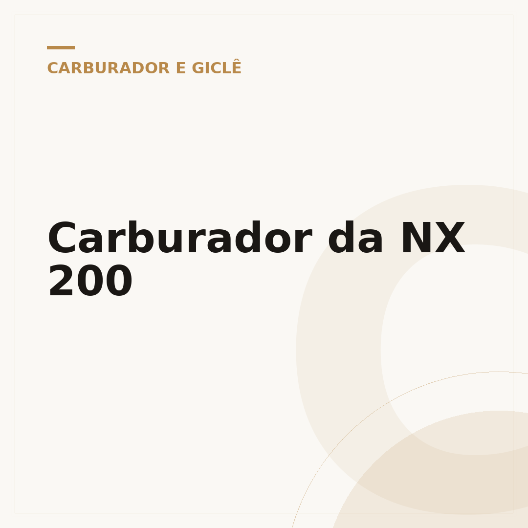 Carburador da NX 200