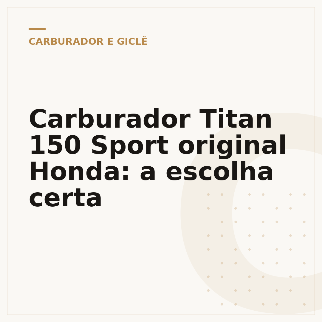 Carburador Titan 150 Sport original Honda: a escolha certa