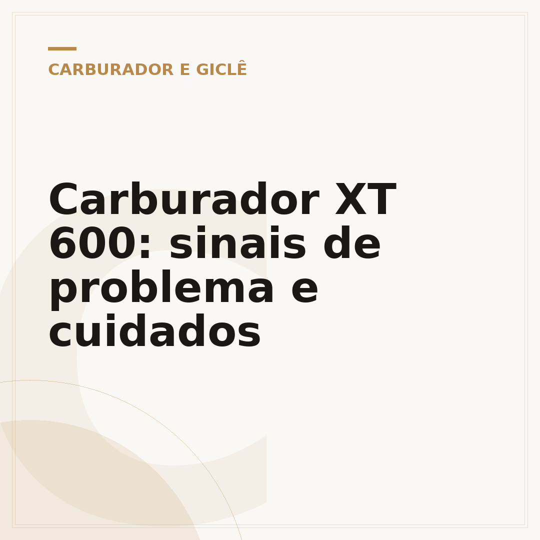 Carburador XT 600: sinais de problema e cuidados