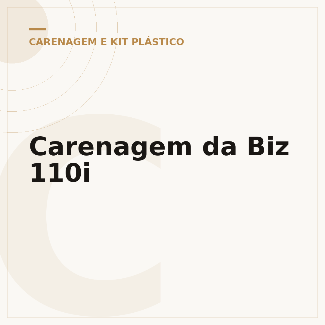 Carenagem da Biz 110i