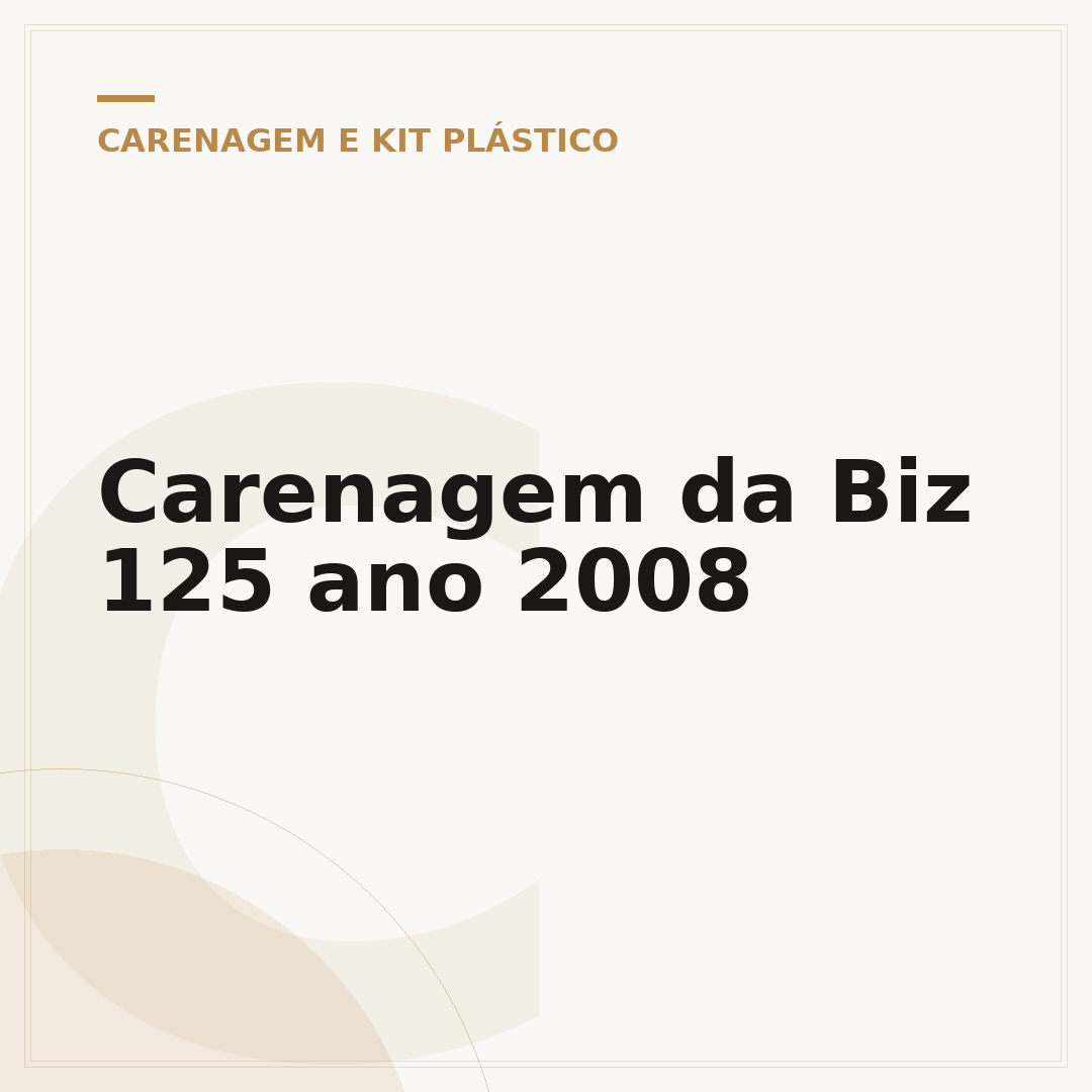 Carenagem da Biz 125 ano 2008