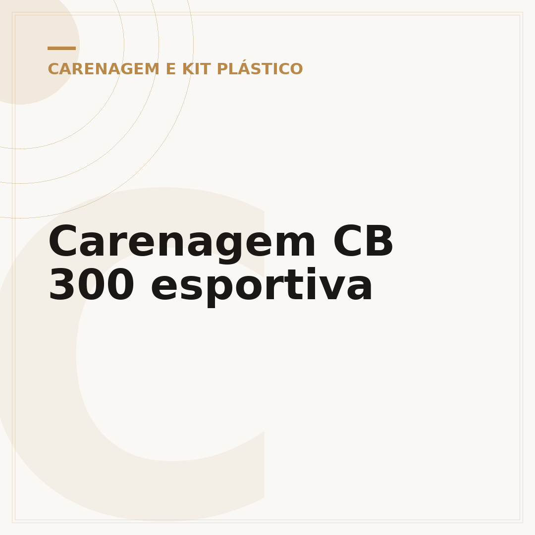 Carenagem CB 300 esportiva