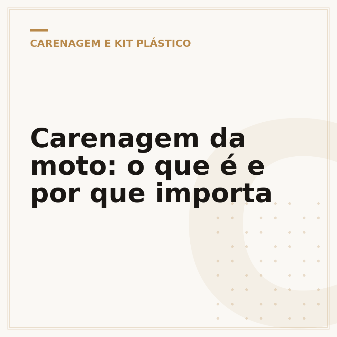 Carenagem da moto: o que é e por que importa