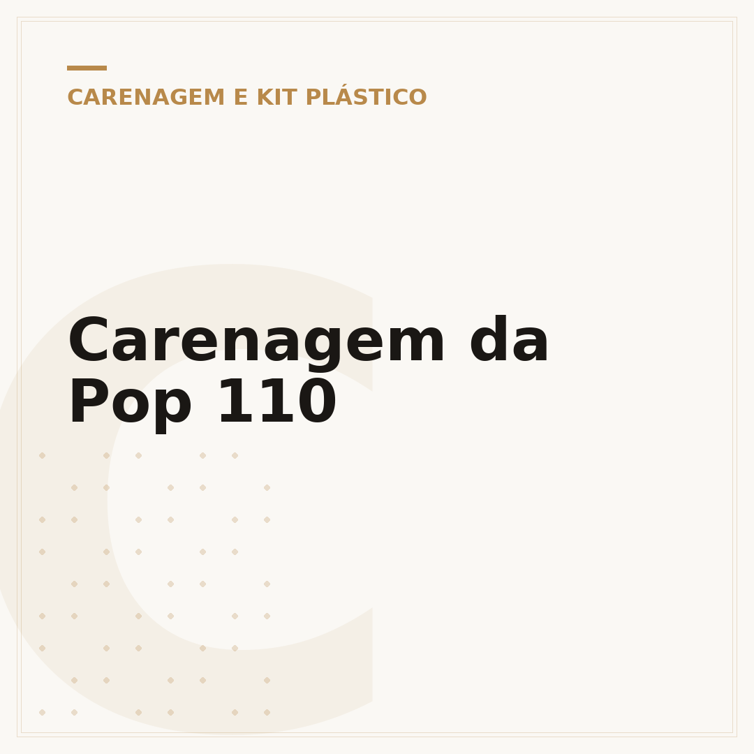 Carenagem da Pop 110