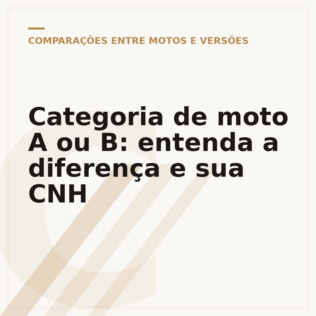 Categoria de moto A ou B: entenda a diferença e sua CNH