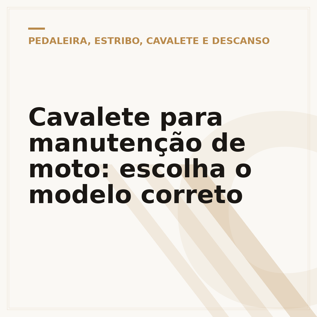 Cavalete para manutenção de moto: escolha o modelo correto