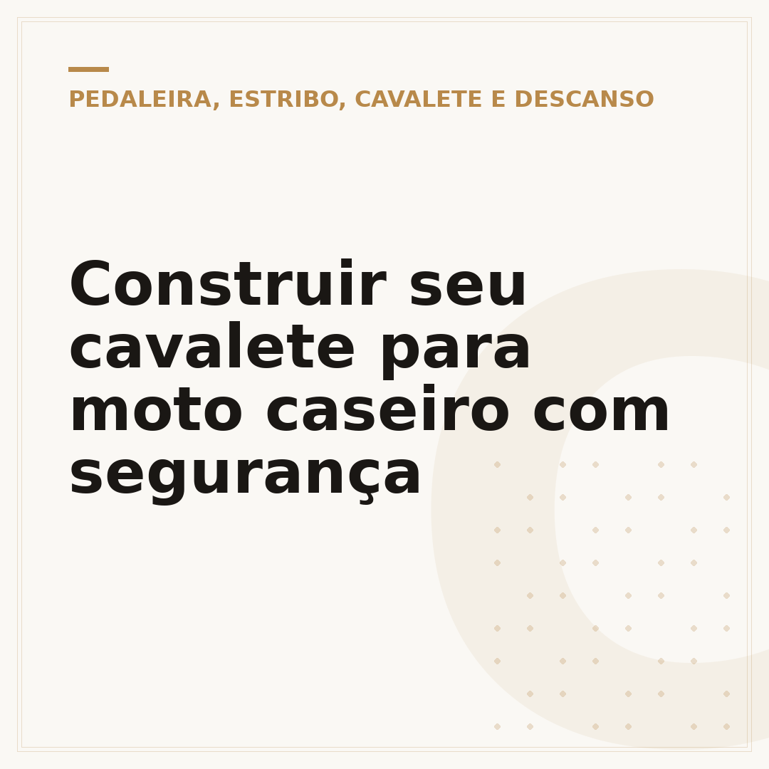 Construir seu cavalete para moto caseiro com segurança