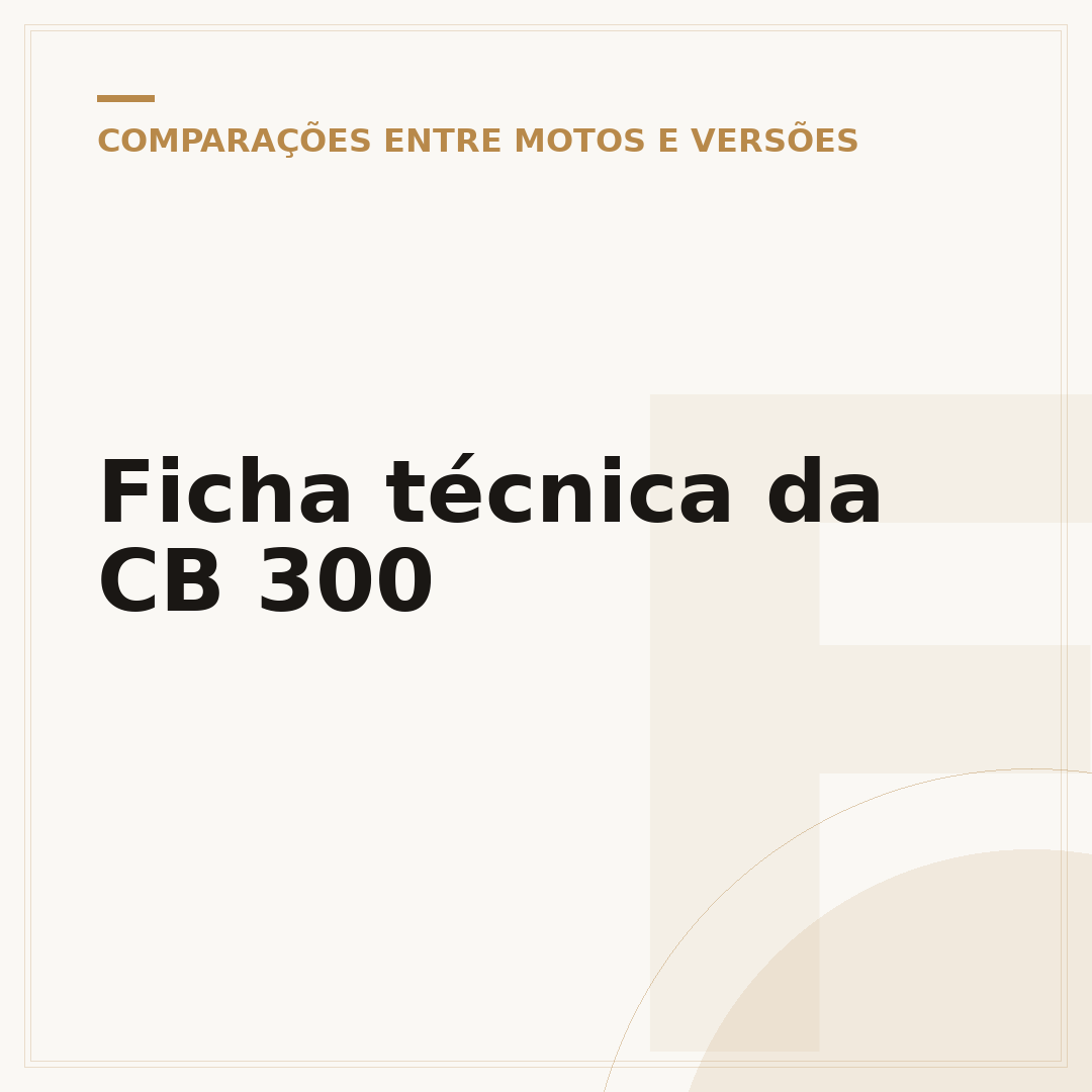Ficha técnica da CB 300